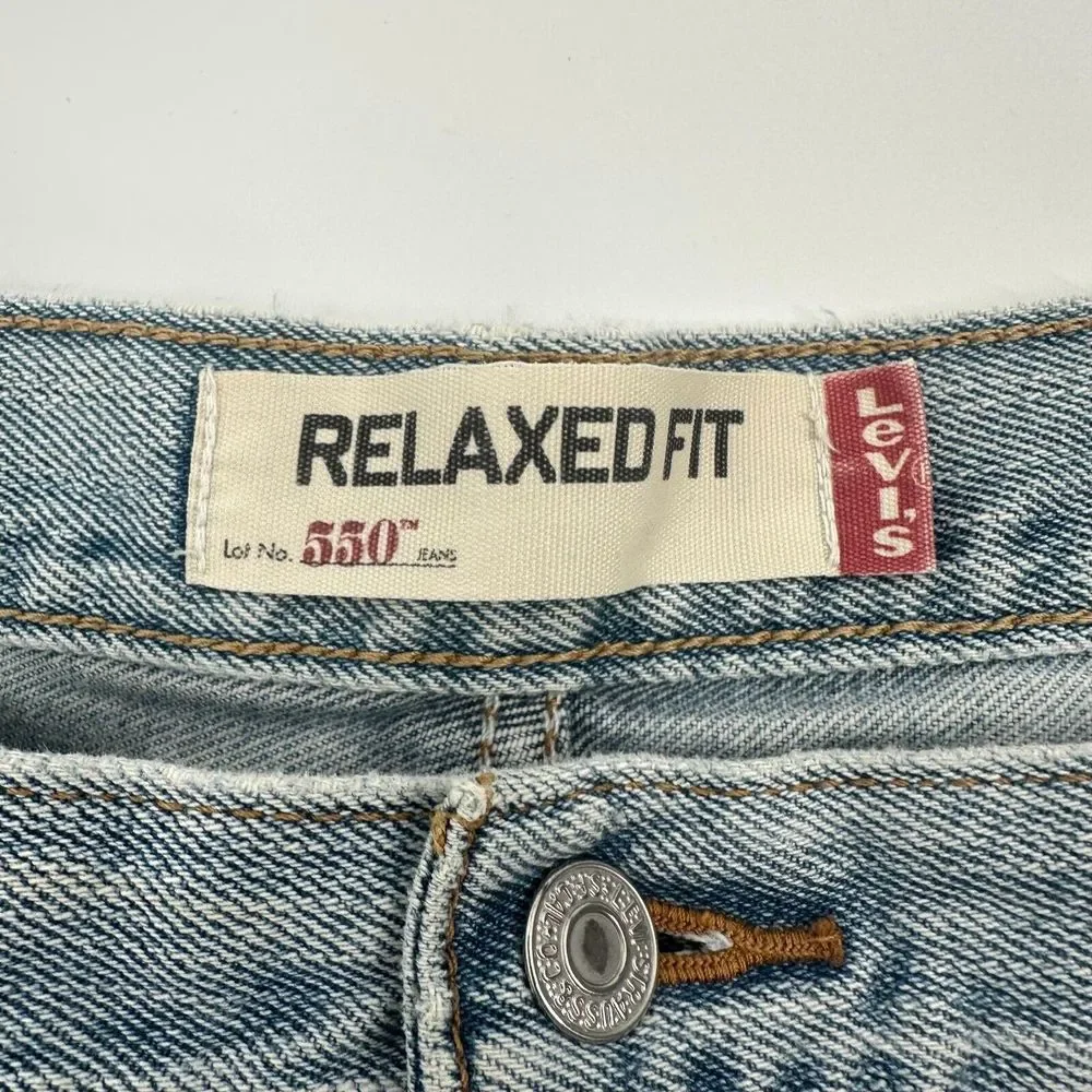 Levis 550 Jeans Men's 42x30 Blue‎ Denim Distressed Relaxed Fit Mid-Rise Outdoor